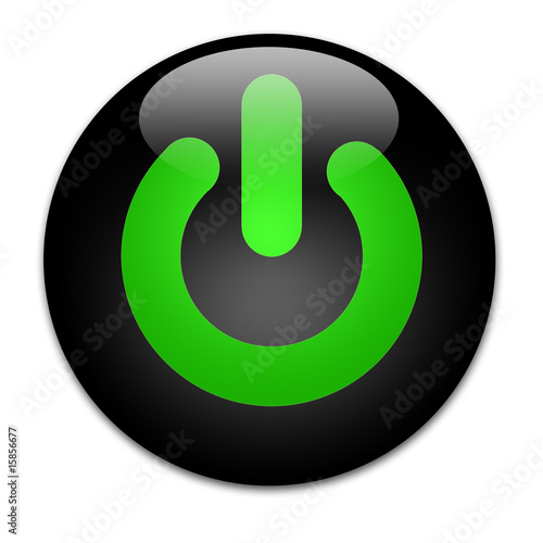 bottone power verde