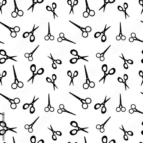 vector seamless background with scissors