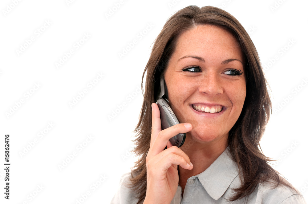 Girl Talking on Cell Phone Isolated Girl Talking on Cell Phone Isolated