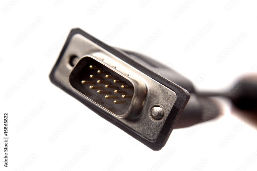 Plug and cable over white Plug and cable over white