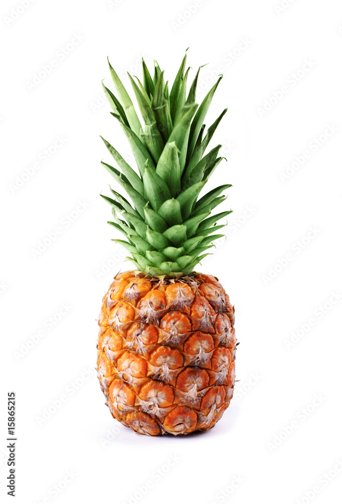 Whole pinapple detail isolated on white background Whole pinapple detail isolated on white background