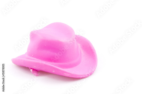 Pink  cowboy hat isolated on white background