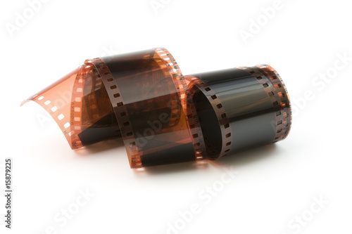 negative 35 mm color film isolated on the white background