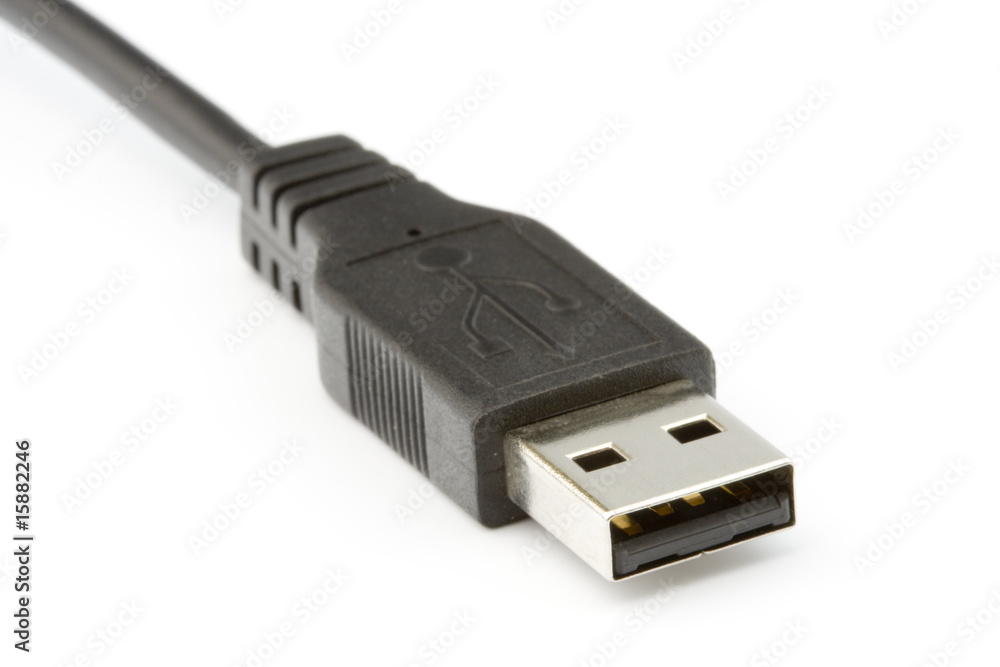 USB cable connector isolated on white background USB cable connector isolated on white background
