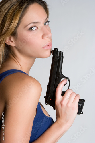 Woman Holding Weapon