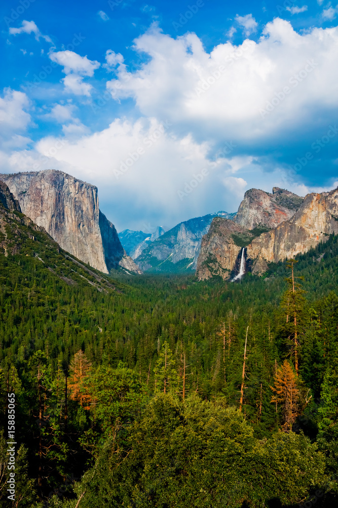 Yosemite Valley with cloudy sky