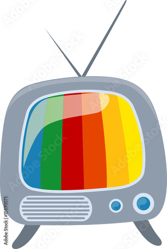 retro tv with colour screen