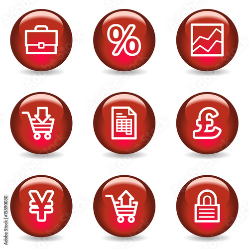 E-business web icons, red glossy series