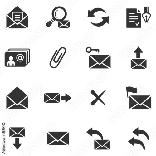 E-mail black web icons