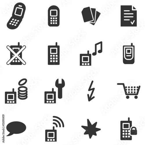 Mobile phone black web icons