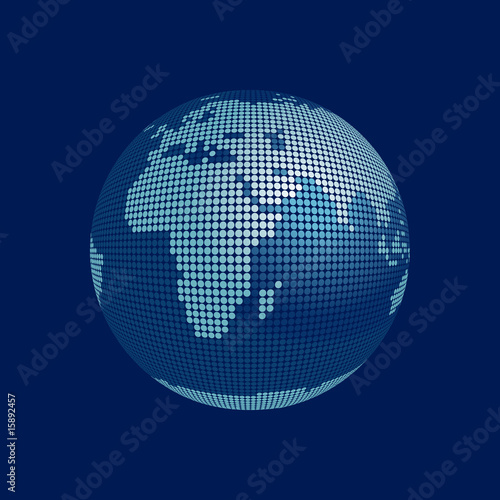 stylized 3D vector globe, europe