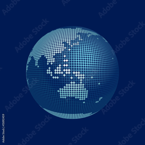 stylized 3D vector globe, australia