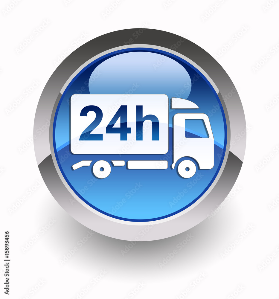 Delivery 24 hours glossy icon Delivery 24 hours glossy icon