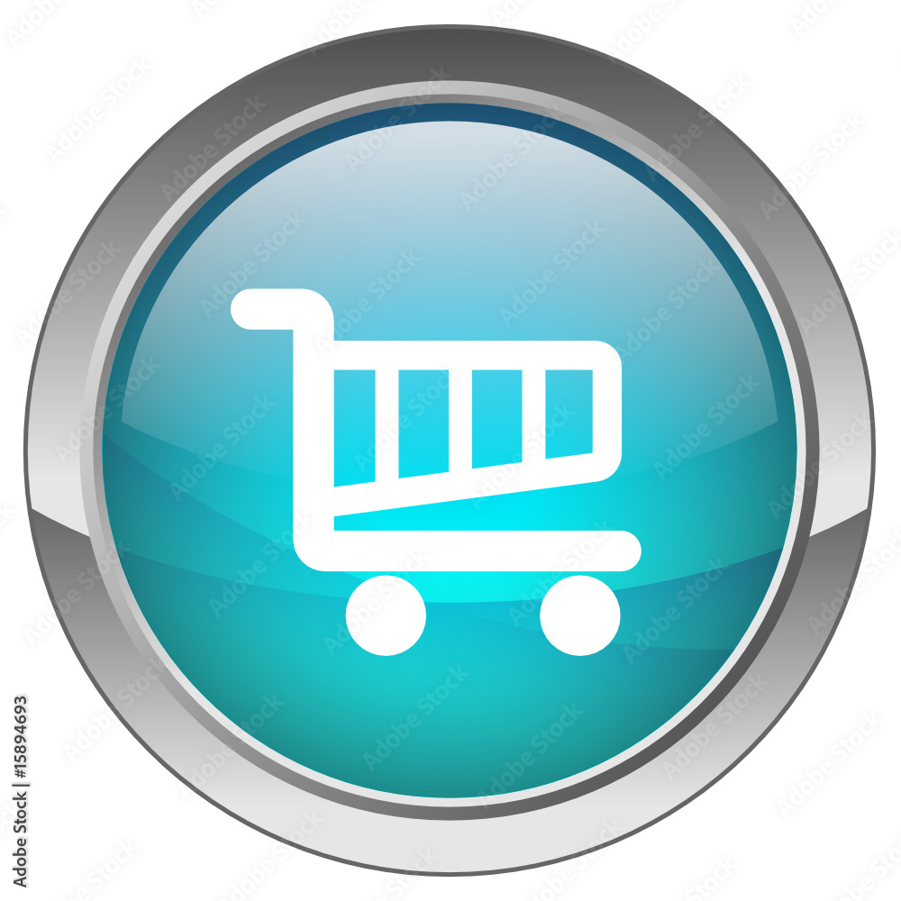 Orb button with Cart symbol (blue) Orb button with Cart symbol (blue)