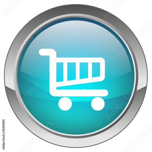 Orb button with Cart symbol (blue)