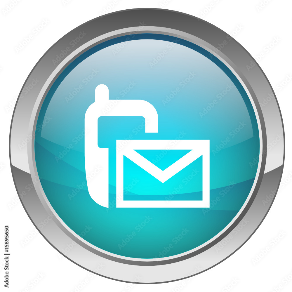 Orb button with Text Message symbol (blue) Orb button with Text Message symbol (blue)