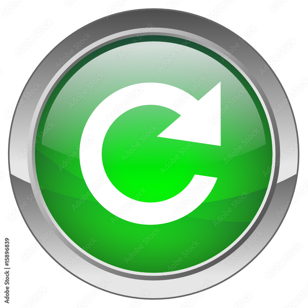 Orb button with Refresh symbol (green) Orb button with Refresh symbol (green)