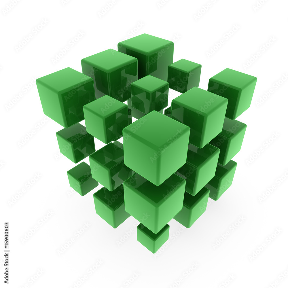 Fototapeta premium Cubos Verdes