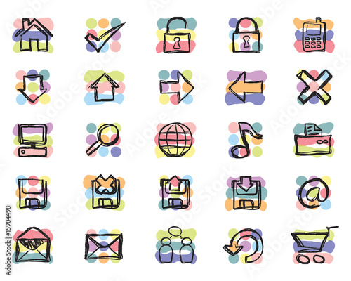 Hand Sketched web and computer related Icons