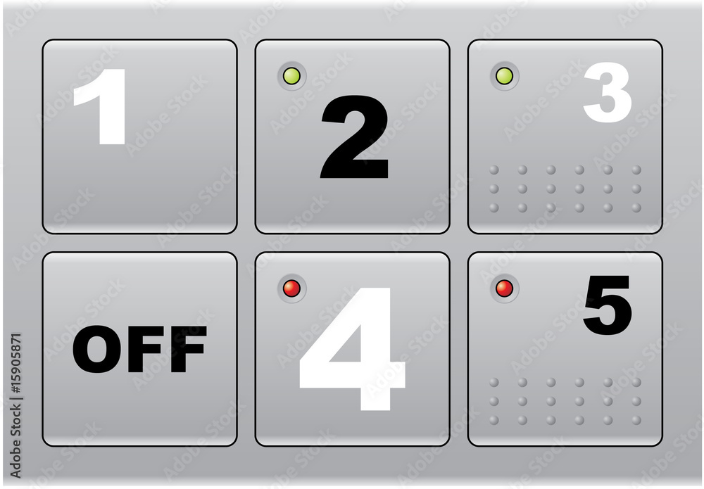 A set of square metallic vector buttons A set of square metallic vector buttons