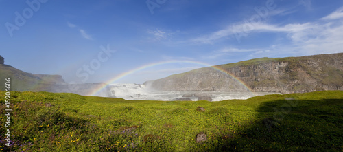 Double Rainbow Over Gullfoss Waterfall Iceland