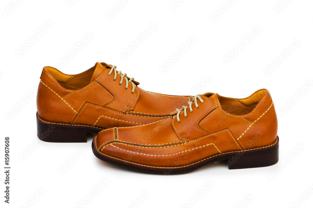 Orange shoes isolated on the white background Orange shoes isolated on the white background