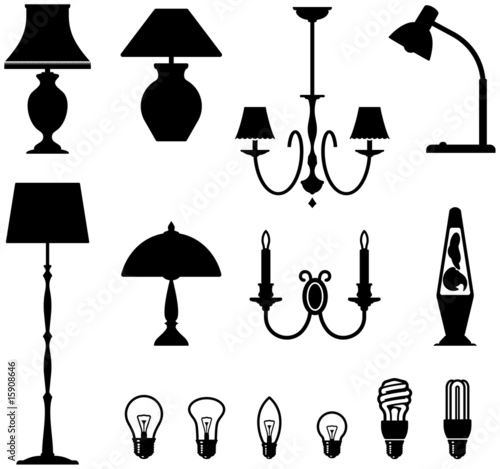 Electric lamps, chandeliers and light bulbs