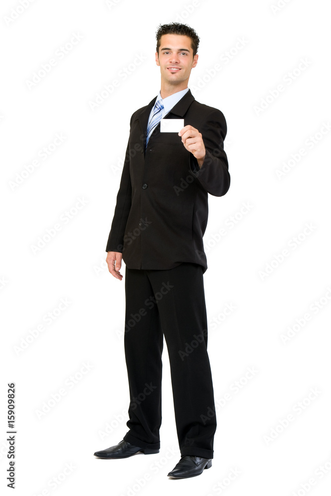 businessman giving a blank businesscard businessman giving a blank businesscard