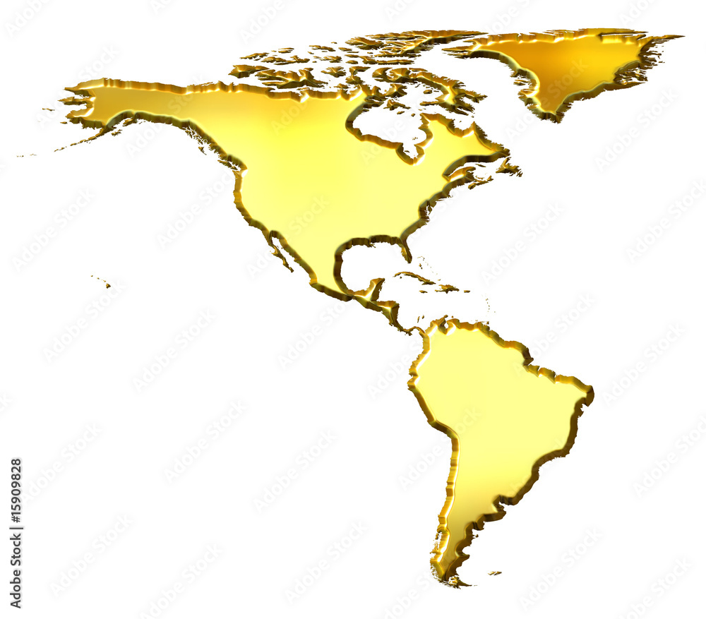 Obraz premium America 3d Golden Map