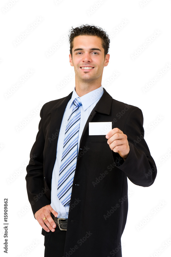 businessman giving a blank businesscard businessman giving a blank businesscard