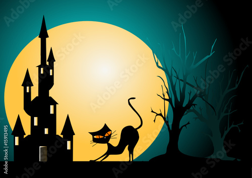 chat d'Halloween