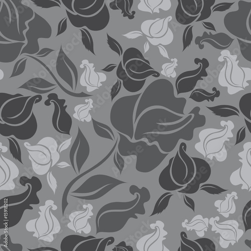 Seamless vintage floral pattern with roses