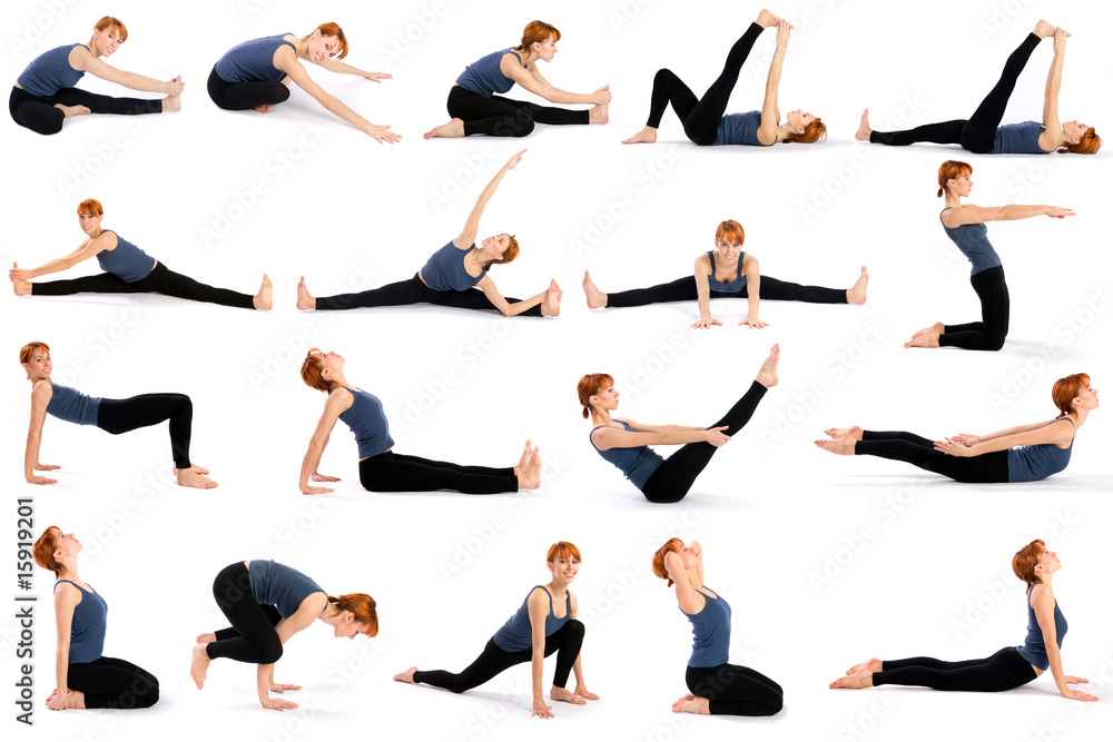 teenage girl sitting in yoga pose stock image | Photoskart