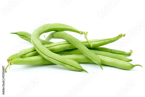 Small pile of green bean pods