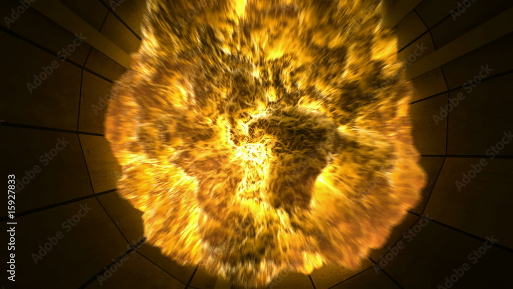 Tunnel Explosion towards camera. CG. HD.