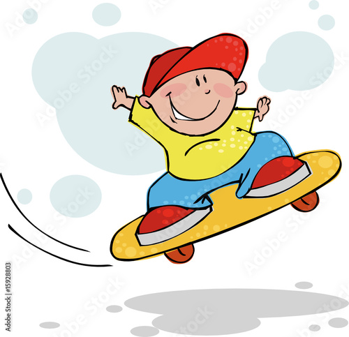 Cool jumping skateboarder