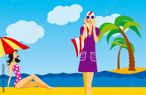 Women on a beach