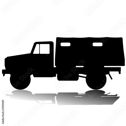 4x4 military truck silhouette.