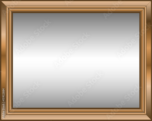 Vector illustration of mirror in the wooden frame