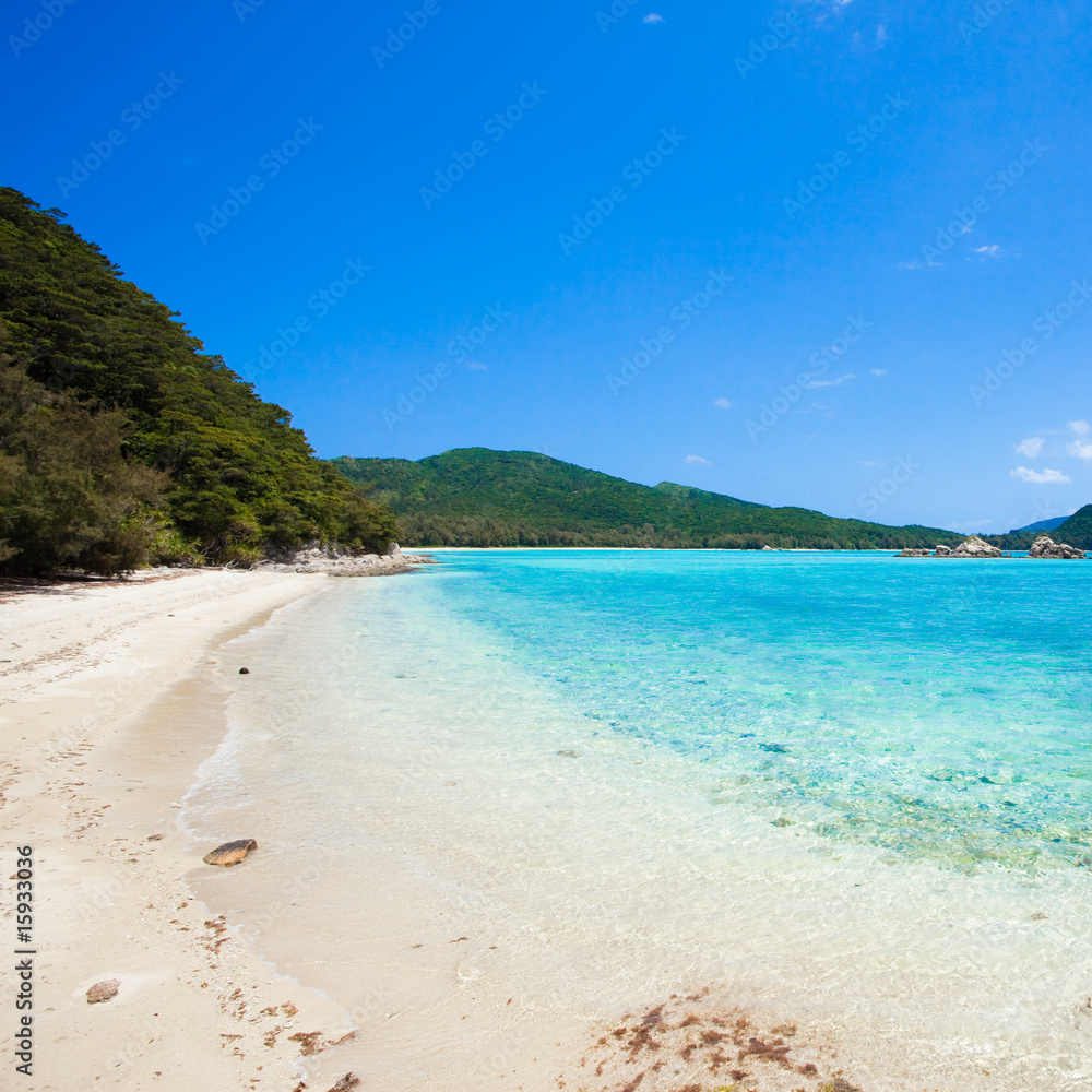 Deserted tropical beach of Okinawa, Japan