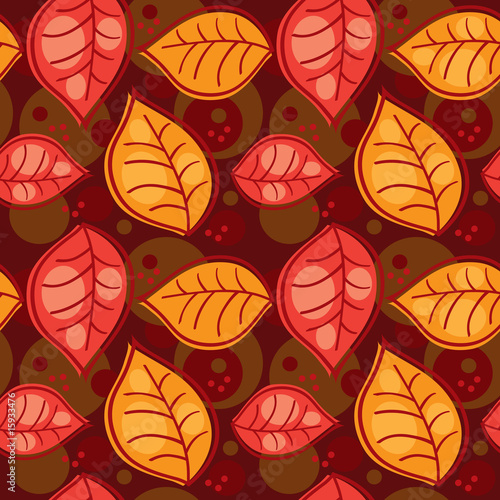 Seamless pattern with autumn leafs