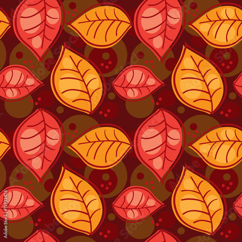 Seamless pattern with autumn leafs