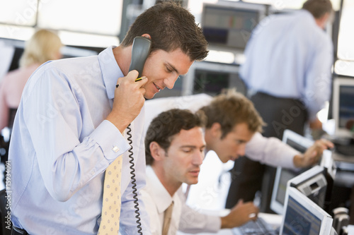 Stock Trader On The Phone