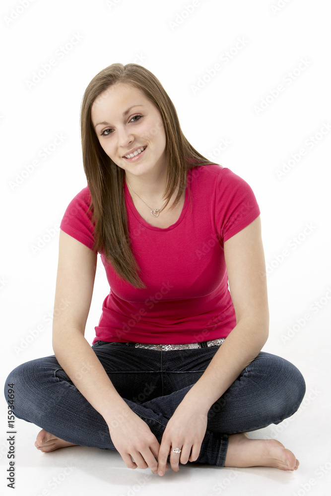 Teenage Girl Sitting In Studio Teenage Girl Sitting In Studio