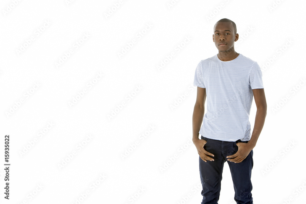 Fototapeta premium Teenage Boy Standing In Studio