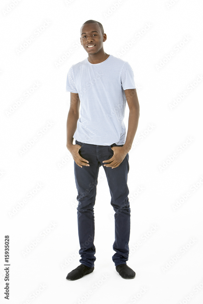 Teenage Boy Standing In Studio Teenage Boy Standing In Studio