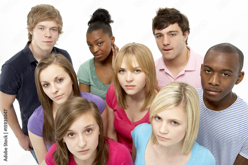 Group Of Teenage Friends In Studio Group Of Teenage Friends In Studio