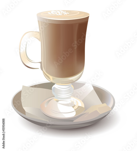 cappuchino in glass vector