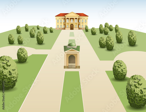 park mansion vector