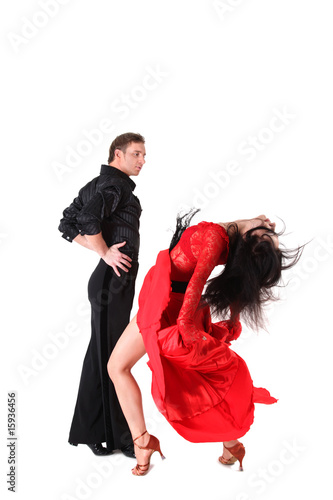 dancers in action isolated on white